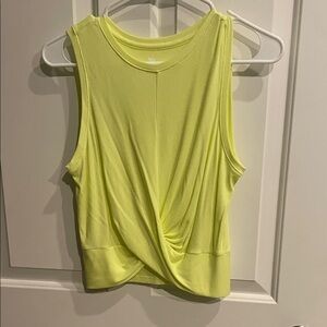 Yellow Sleeveless Twist Front Top